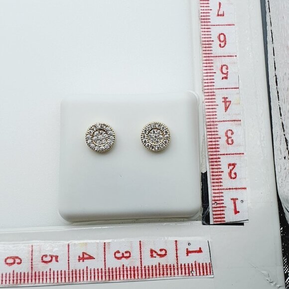 "14K Gold Plated Cubic Zircon Earrings, INUS1BR125 - Picture 9 of 9